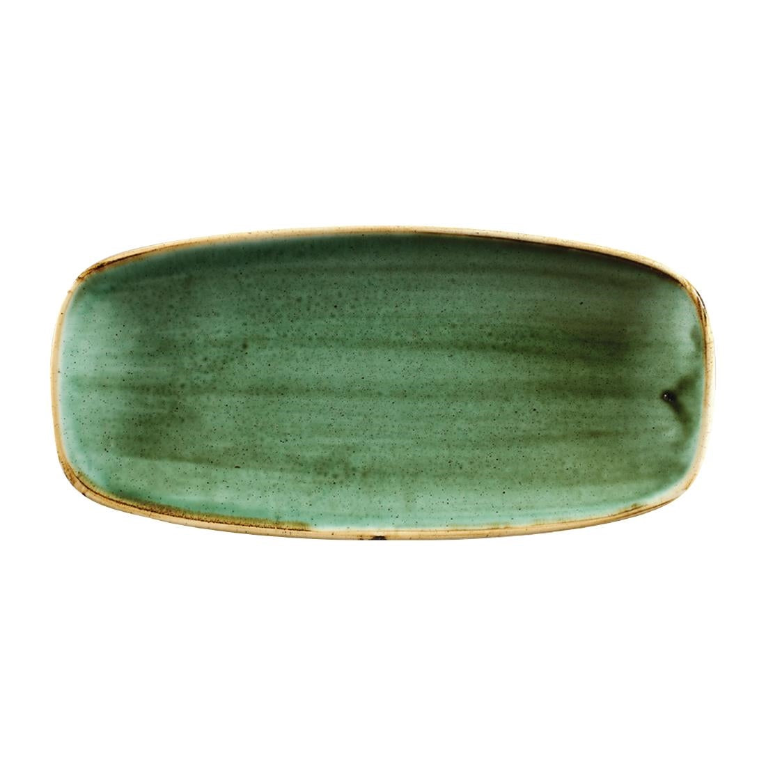 Churchill Stonecast Samphire Green Chefs Ovaal Bord 27 x 12.7cm (pak van 12)