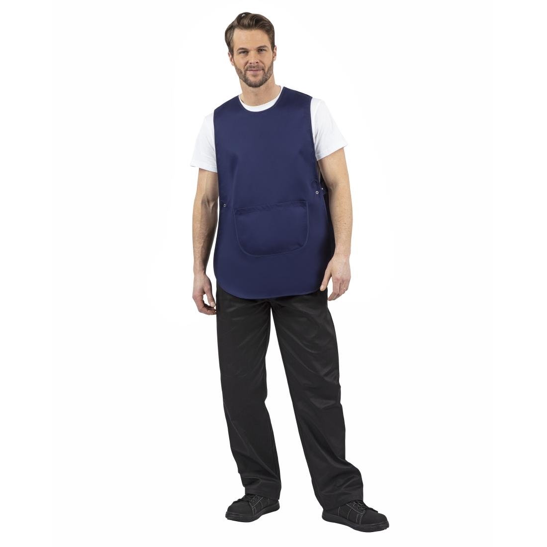 Whites overgooierschort met zak navy blue
