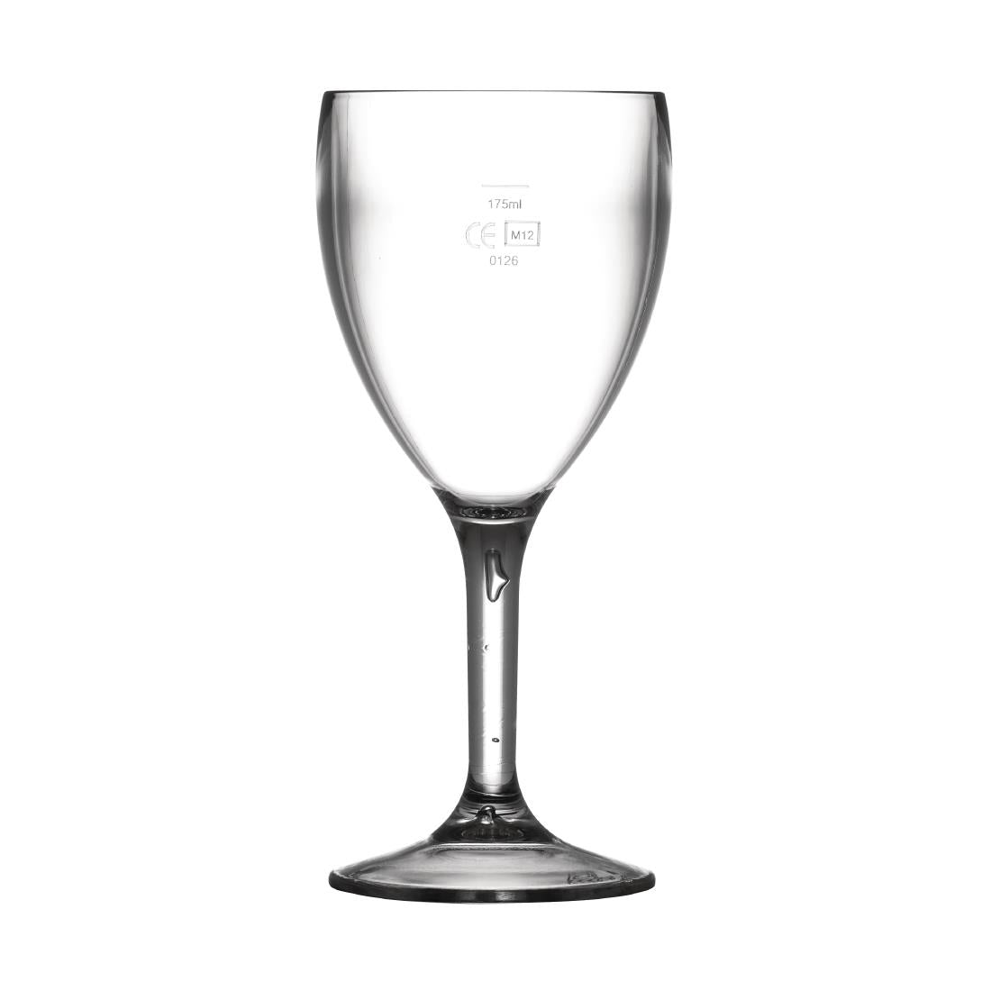 Bbp Polycarbonaat Wijnglazen 255ml Ce-Gemarkeerd Op 175ml (Pak Van 12)
