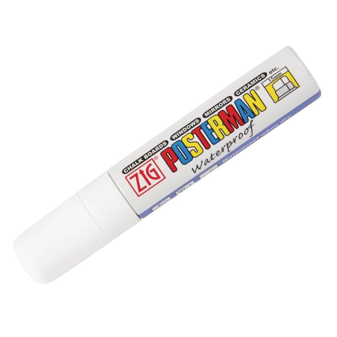 Securit Zig Posterman weerbestendige krijtstift wit 15mm