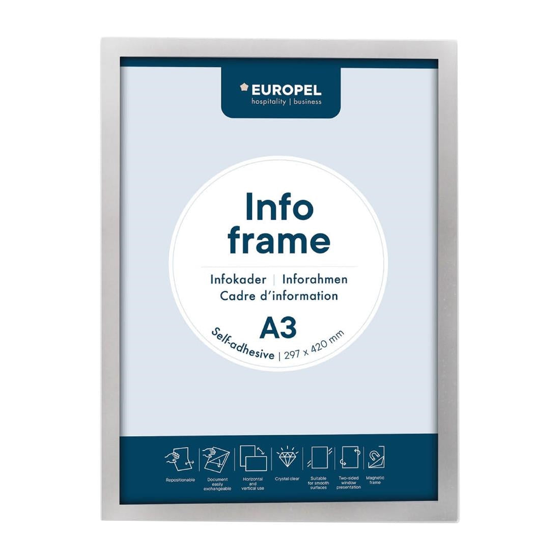 Europel Infolijst / Zelfklevende Set 2 Stuks A3 Zilver