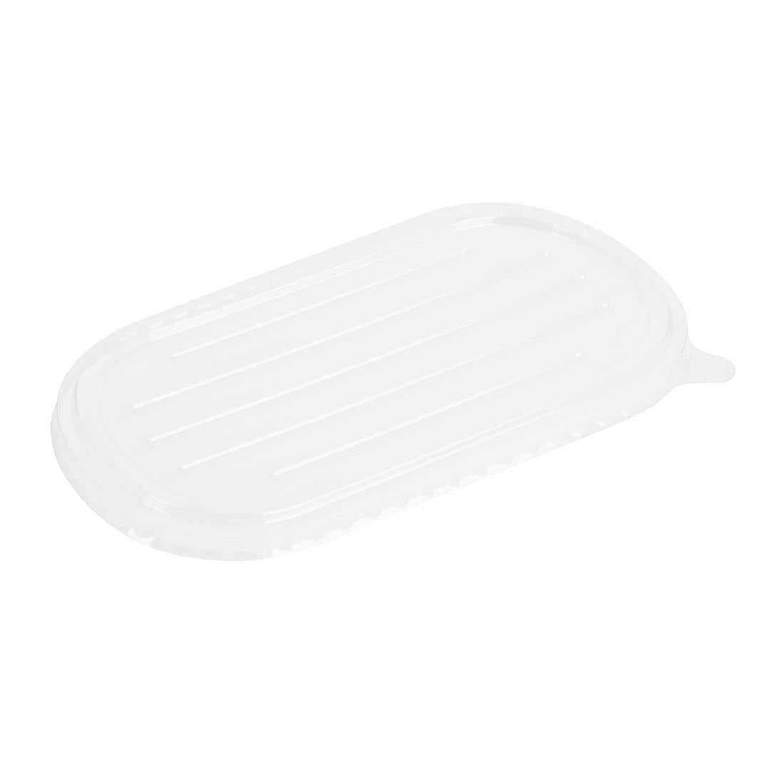 Fiesta Recycleerbare Pet Deksels Voor Bagasse Ovale Containers (Pak Van 100)