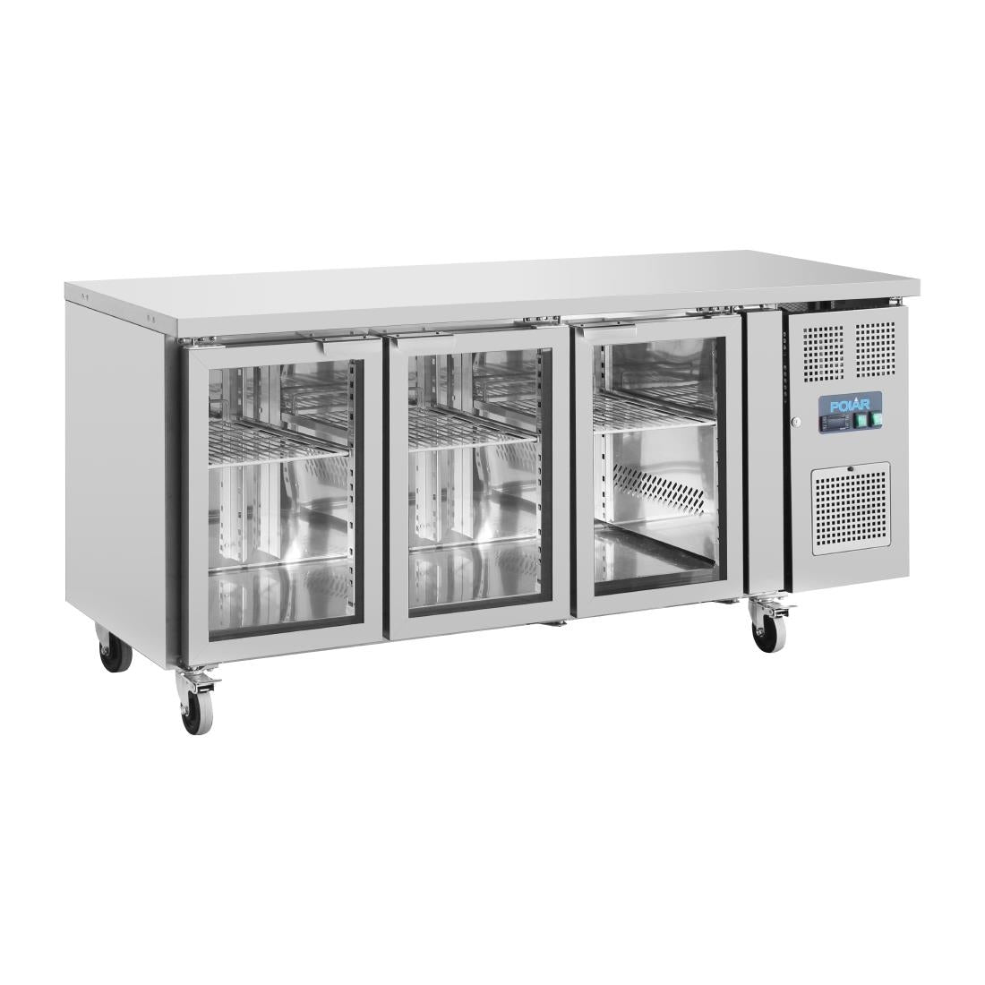 Polar U-serie driedeurs displaykoeling laag model 358L