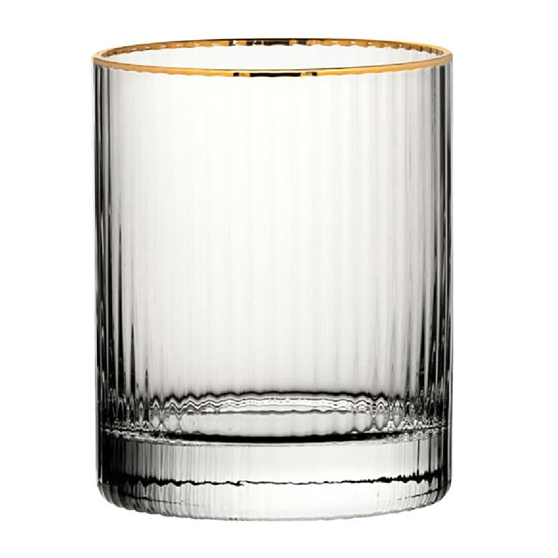 Utopia Hayworth Dubbele Ouderwetse Glazen Met Gouden Rand, 325ml (Pak Van 6)