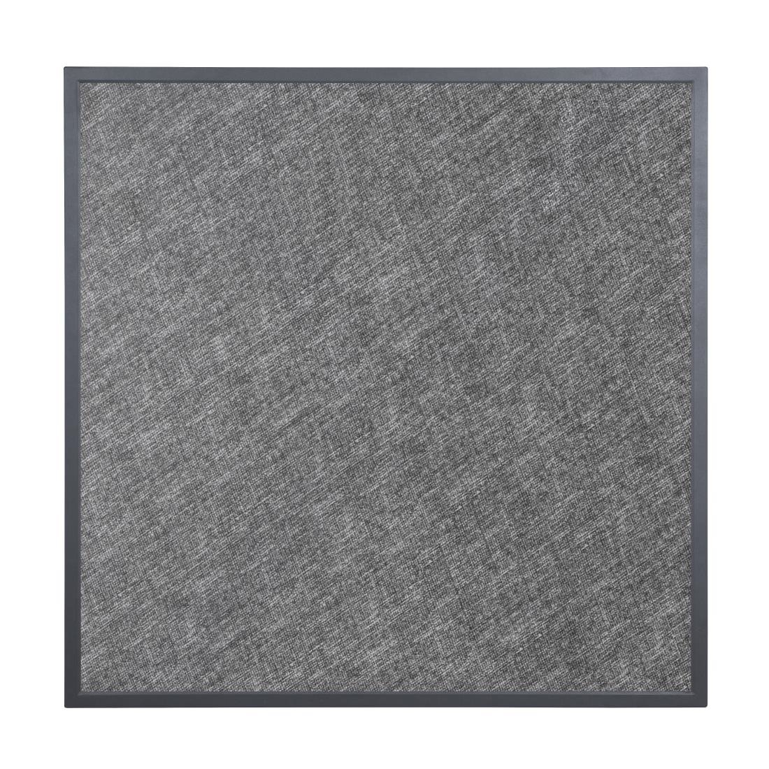 Bolero Tafelblad Van Gehard Glas Voor Buiten, Zwart Geborsteld, Vierkant, Grijze Rand, 700mm