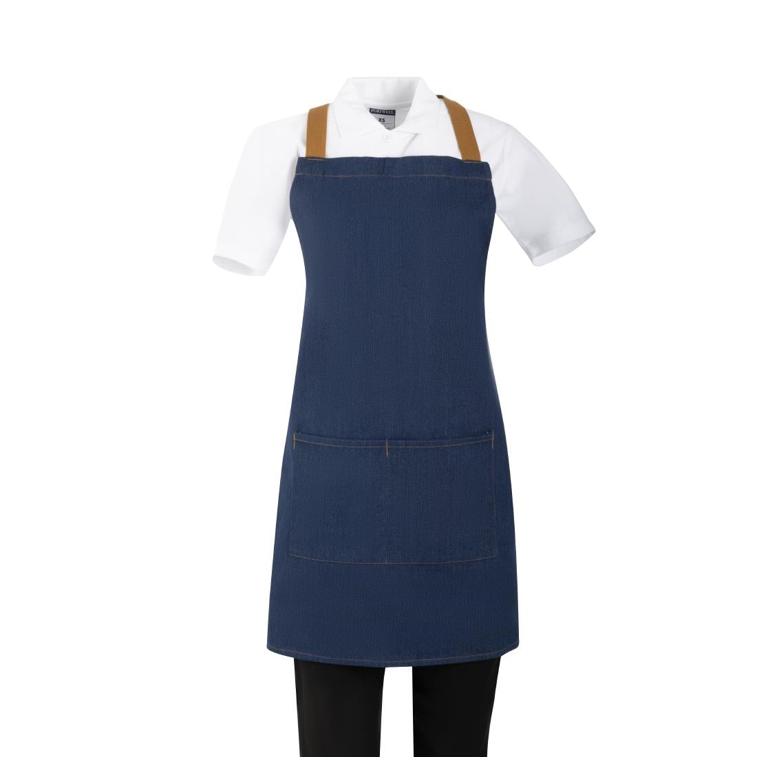 Southside Schort Denim Blauw Met Bruine Bandjes
