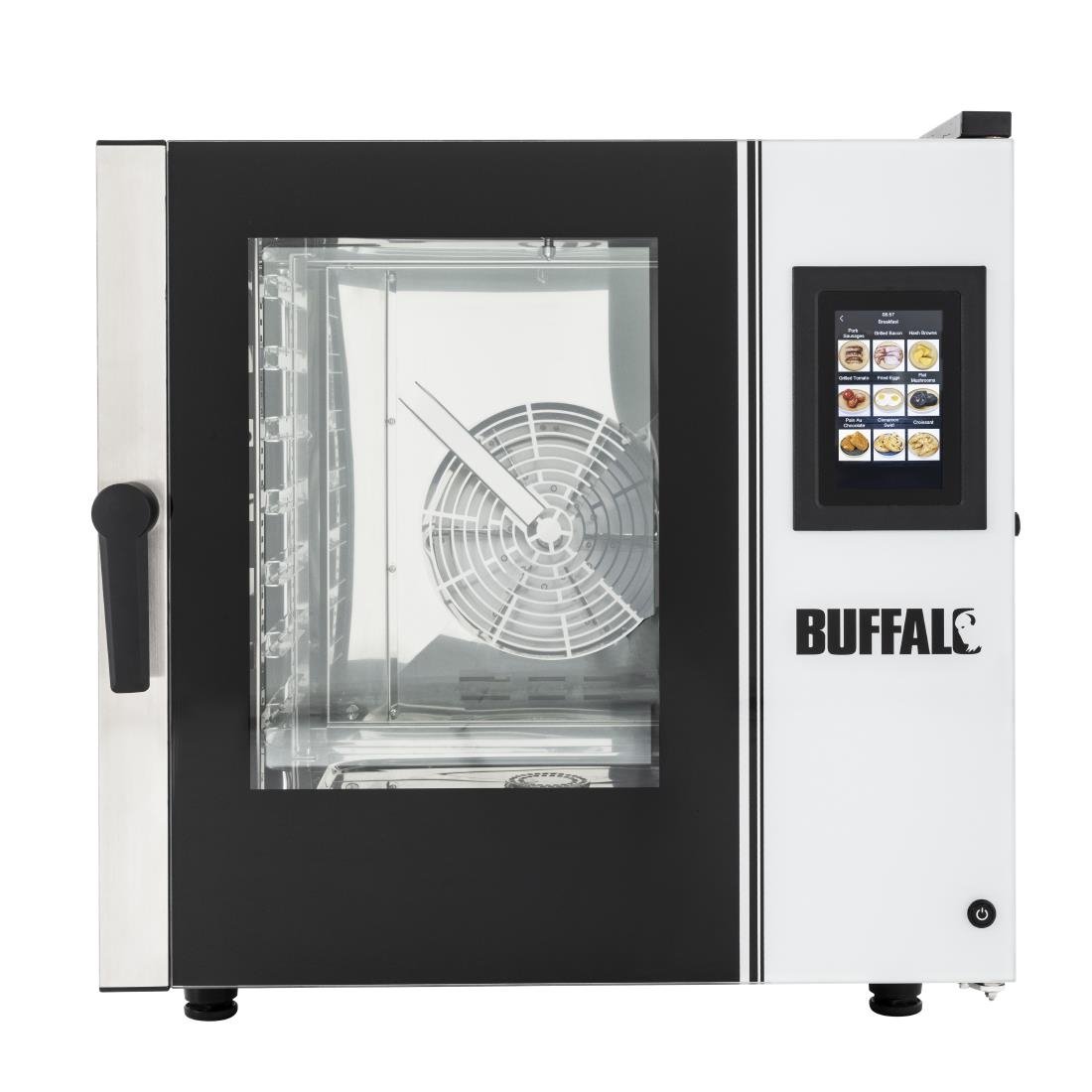 Buffalo Vrijstaande Smart Touchscreen Combi Oven 7 x GN 1/1 Met Installatie Kit En Afzuigkap