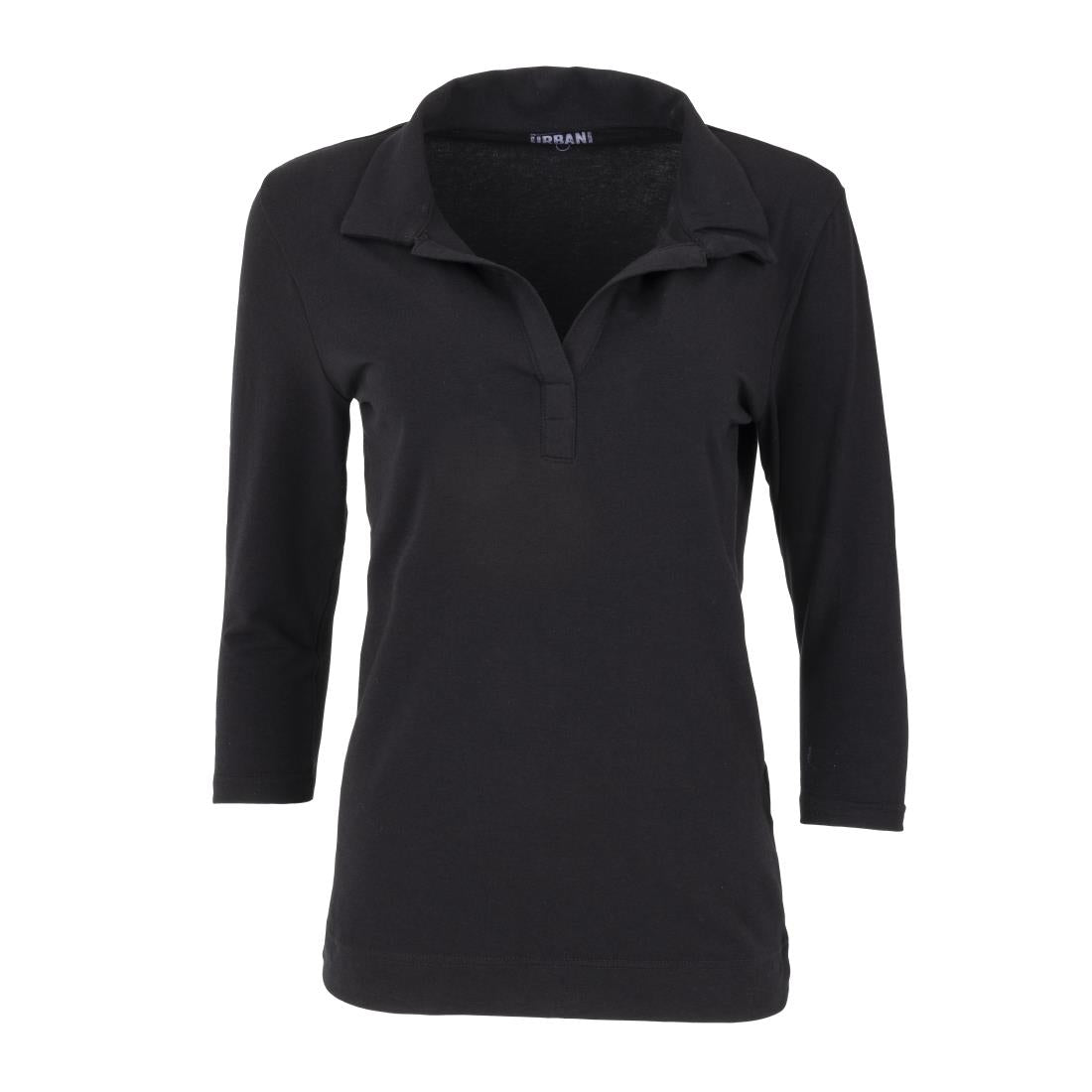 Uniform Works dames T-shirt met V-hals zwart S
