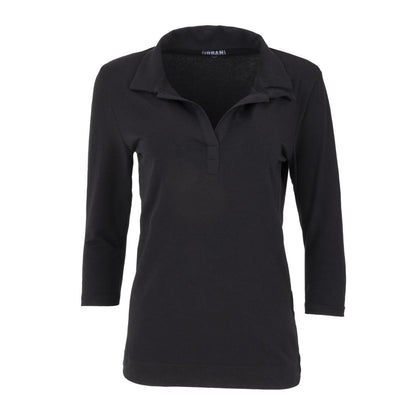 Uniform Works dames T-shirt met V-hals zwart S