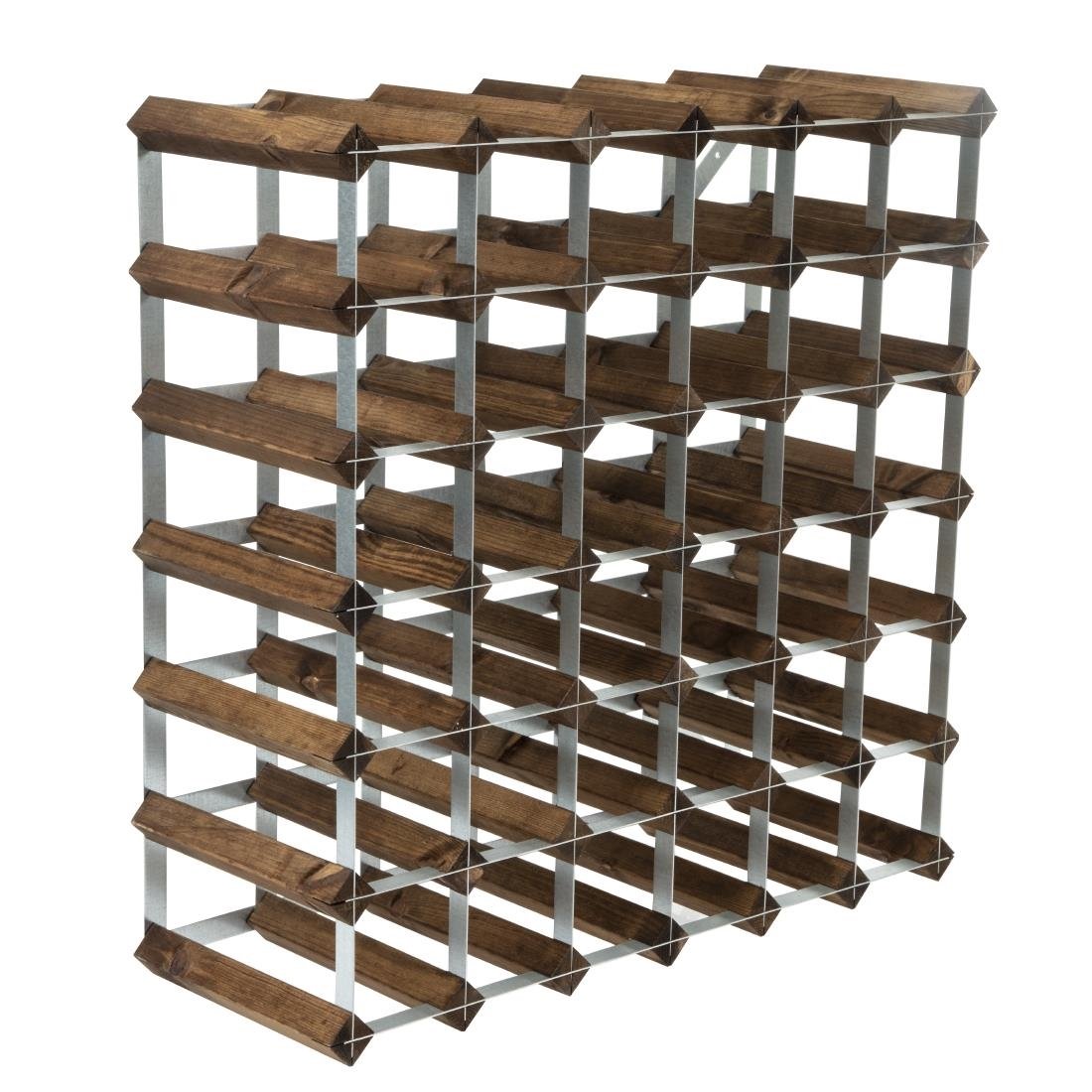Wijnrek donker hout 42 flessen