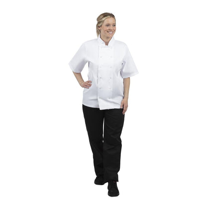 Whites Boston unisex koksbuis korte mouw wit L