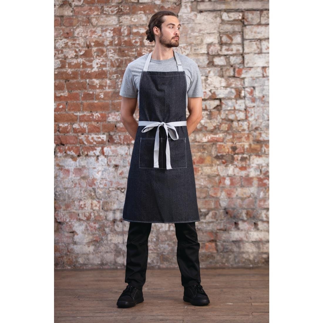 Southside halterschort zwart denim