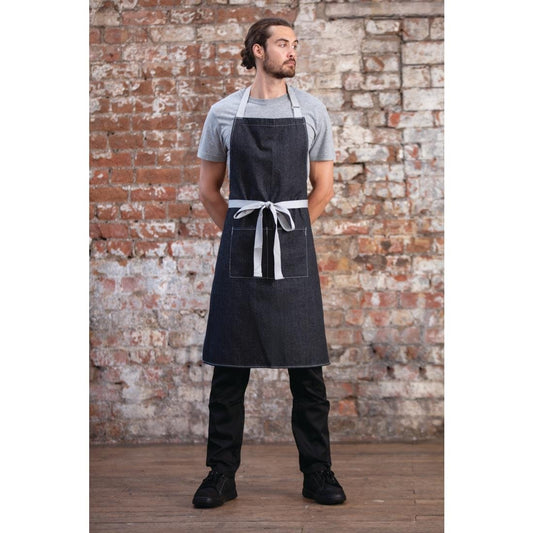 Southside halterschort zwart denim