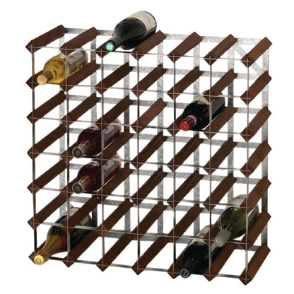 Wijnrek donker hout 42 flessen