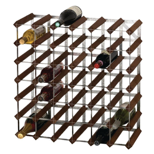 Wijnrek donker hout 42 flessen