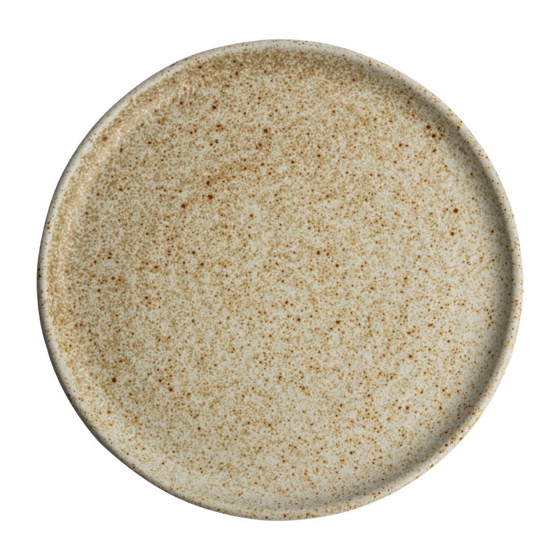 Olympia Canvas ronde borden met smalle rand crème 26,5cm (6 stuks)