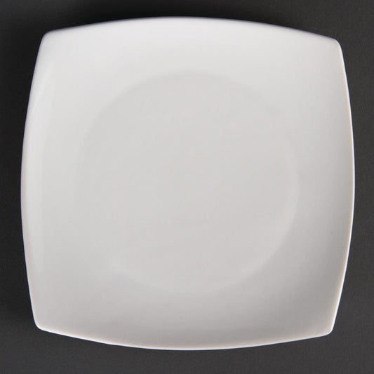 Olympia Whiteware vierkante borden met afgeronde hoeken 18,5cm (12 stuks)
