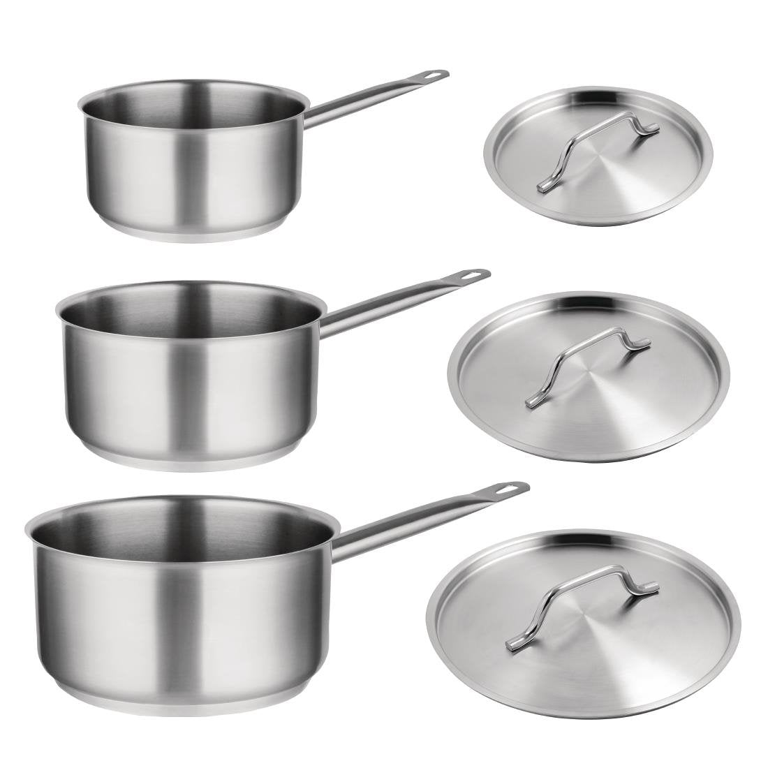 Vogue 3-delige RVS steelpannen set