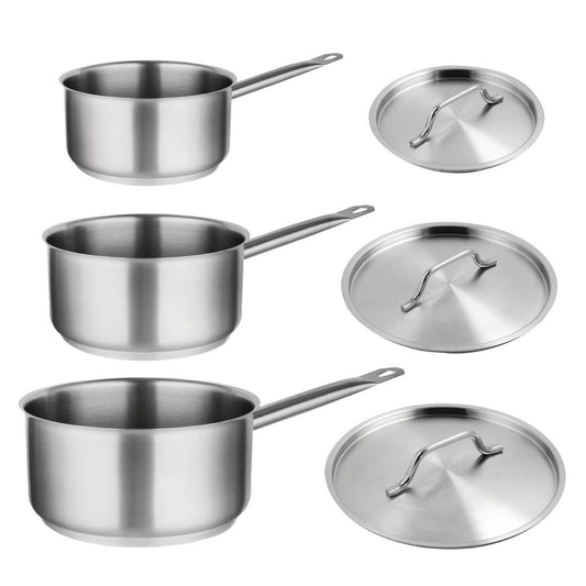 Vogue 3-delige RVS steelpannen set