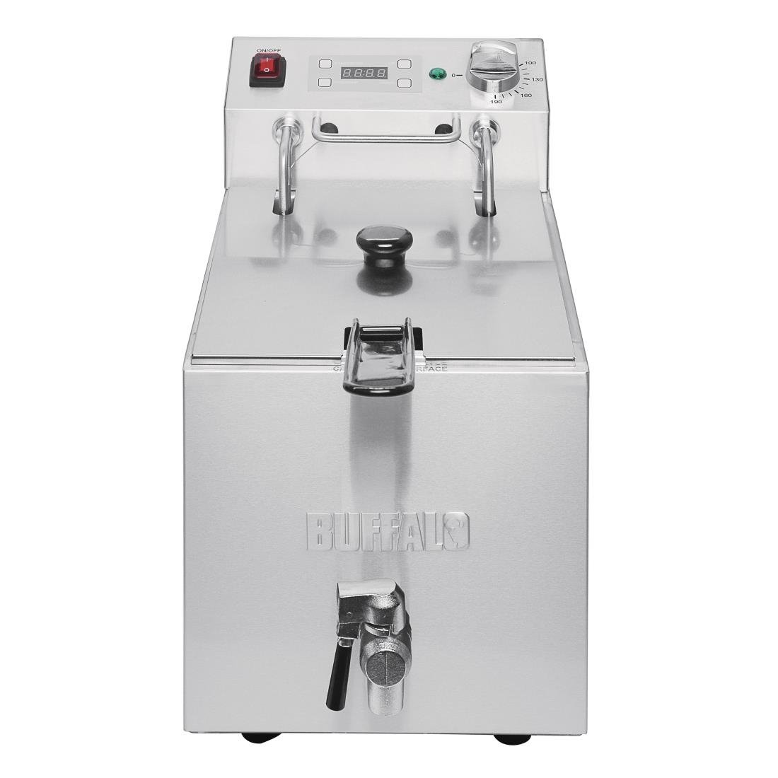 Buffalo enkelvoudige tank enkele mand 8ltr aanrecht friteuse met timer 2.9kw
