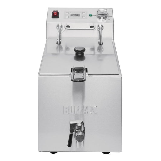 Buffalo enkelvoudige tank enkele mand 8ltr aanrecht friteuse met timer 2.9kw
