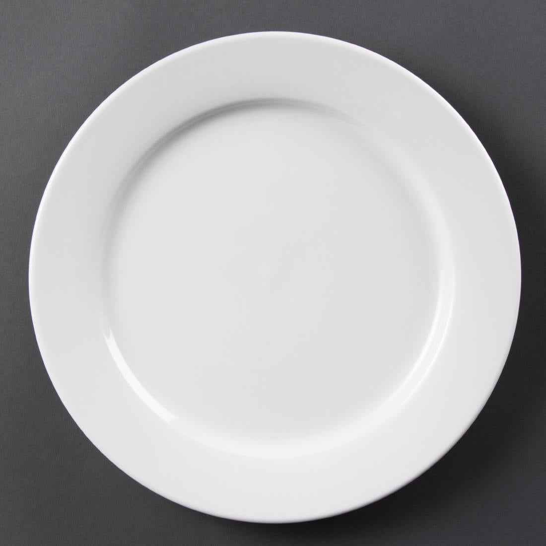 Olympia Whiteware witte borden met brede rand 28cm (6 stuks)