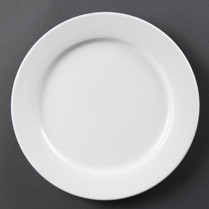 Olympia Whiteware witte borden met brede rand 28cm (6 stuks)