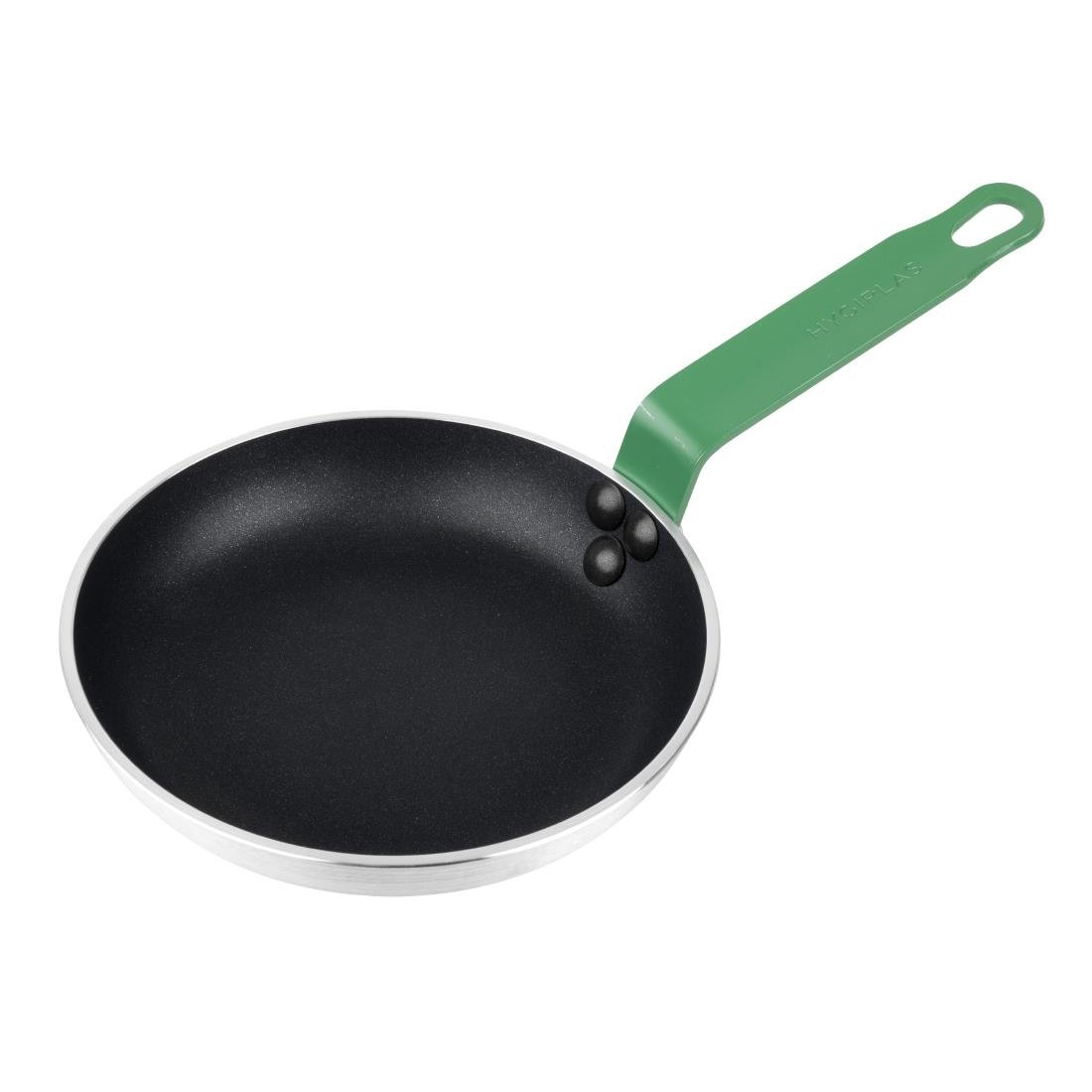 Hygiplas Aluminium Antiaanbak Teflon Platinum Plus Koekenpan met Groene Handgreep 20cm