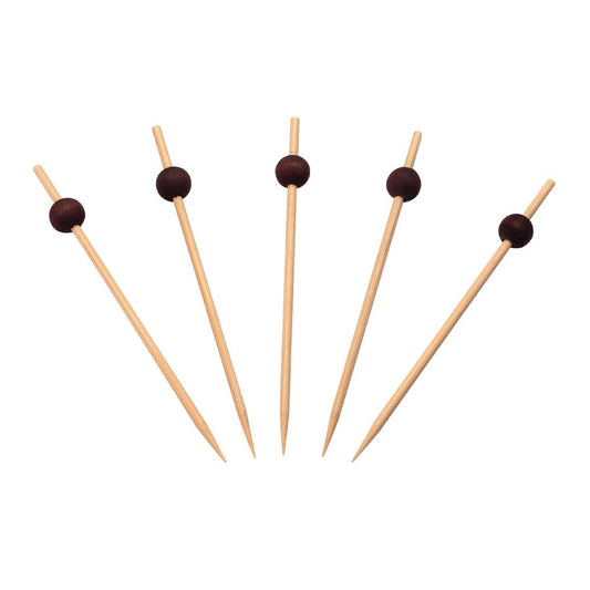 Sier Disposables Bamboeprikker met Zwarte Bal 120 mm (doos van 250 stuks)