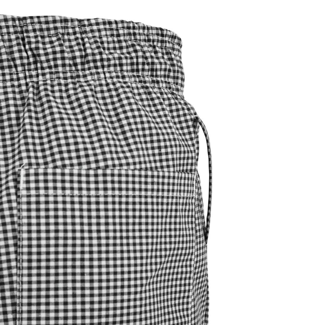 Whites Easyfit Teflon unisex koksbroek met kleine ruit zwart-wit XS