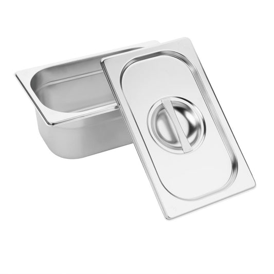 Vogue gastronorm bak set met deksels 1/9 (verpakking van 6)