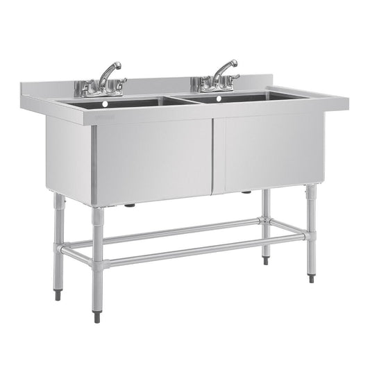 Vogue diepe dubbele RVS spoelbak