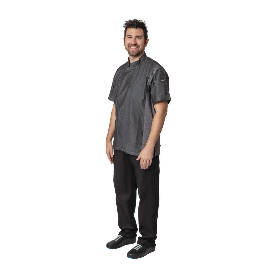 Chef Works Urban Delancey denim koksbuis korte mouw grijs S