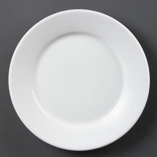 Olympia Whiteware borden met brede rand 23cm (12 stuks)