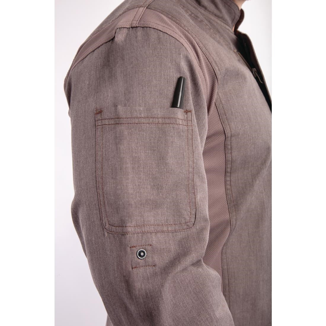 Chef Works Urban Hartford unisex koksbuis met rits lange mouw grijs L