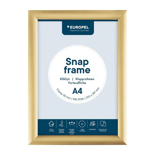 Europel Kliklijst A4 25mm Goud