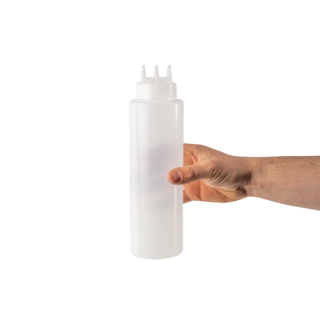 Vogue knijpfles met 3 spuitmonden transparant 1L