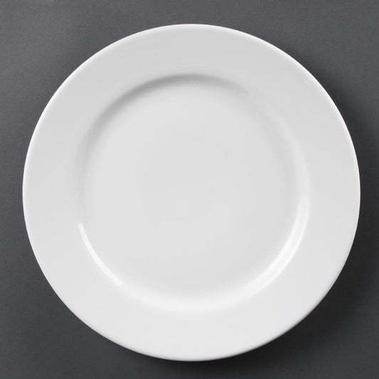 Olympia Whiteware borden met brede rand 31cm (6 stuks)