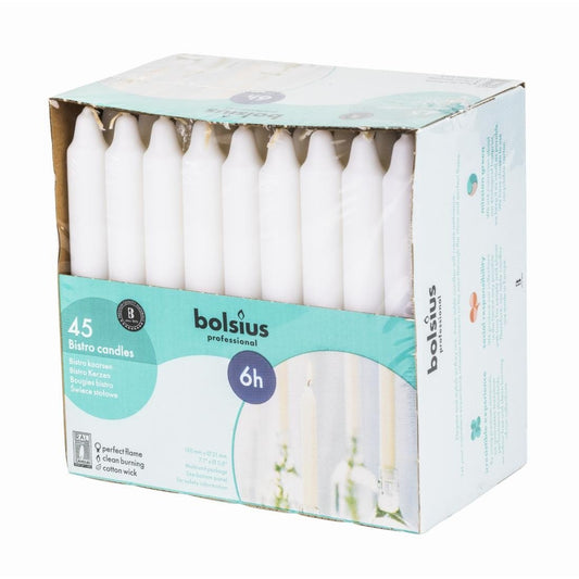 Bolsius dinerkaarsen wit (45 stuks)