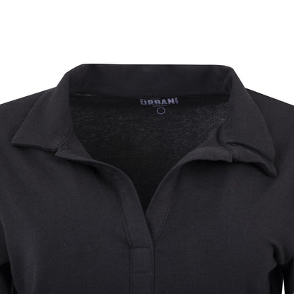 Uniform Works dames T-shirt met V-hals zwart S