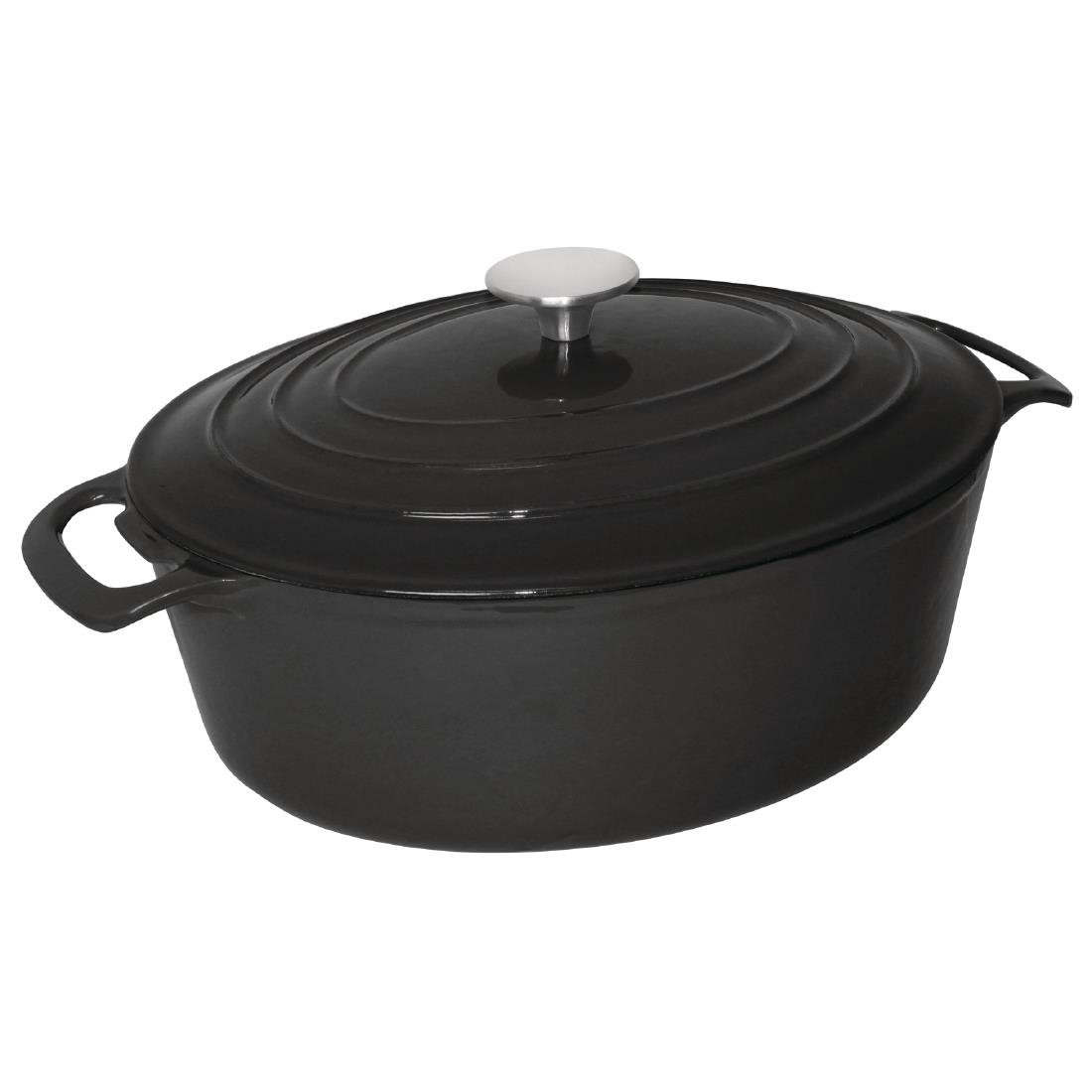 Vogue ovale inductie braadpan zwart 6L