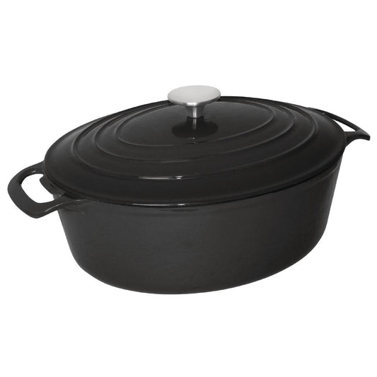 Vogue ovale inductie braadpan zwart 6L