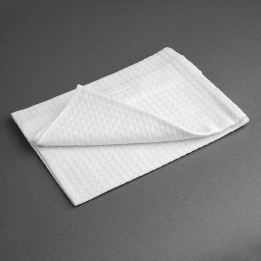 Vogue theedoek honingraatstructuur wit (10 stuks)