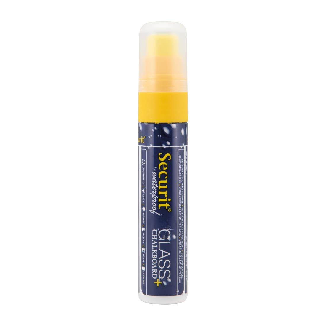 Securit Waterproof krijtstift (Glas + Krijtbord) in geel met 7-15mm penpunt