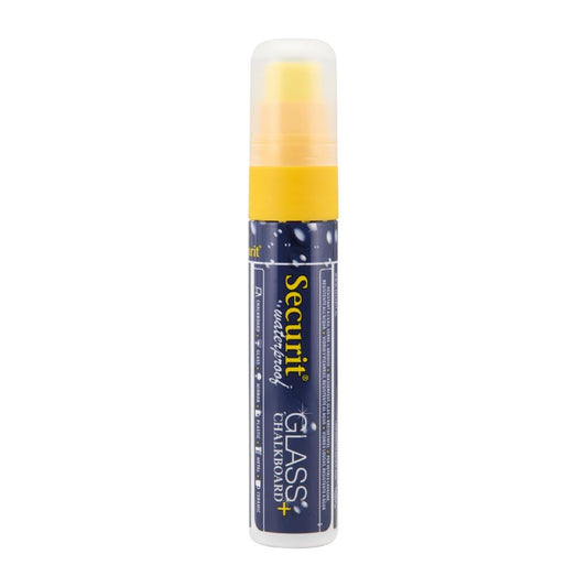 Securit Waterproof krijtstift (Glas + Krijtbord) in geel met 7-15mm penpunt