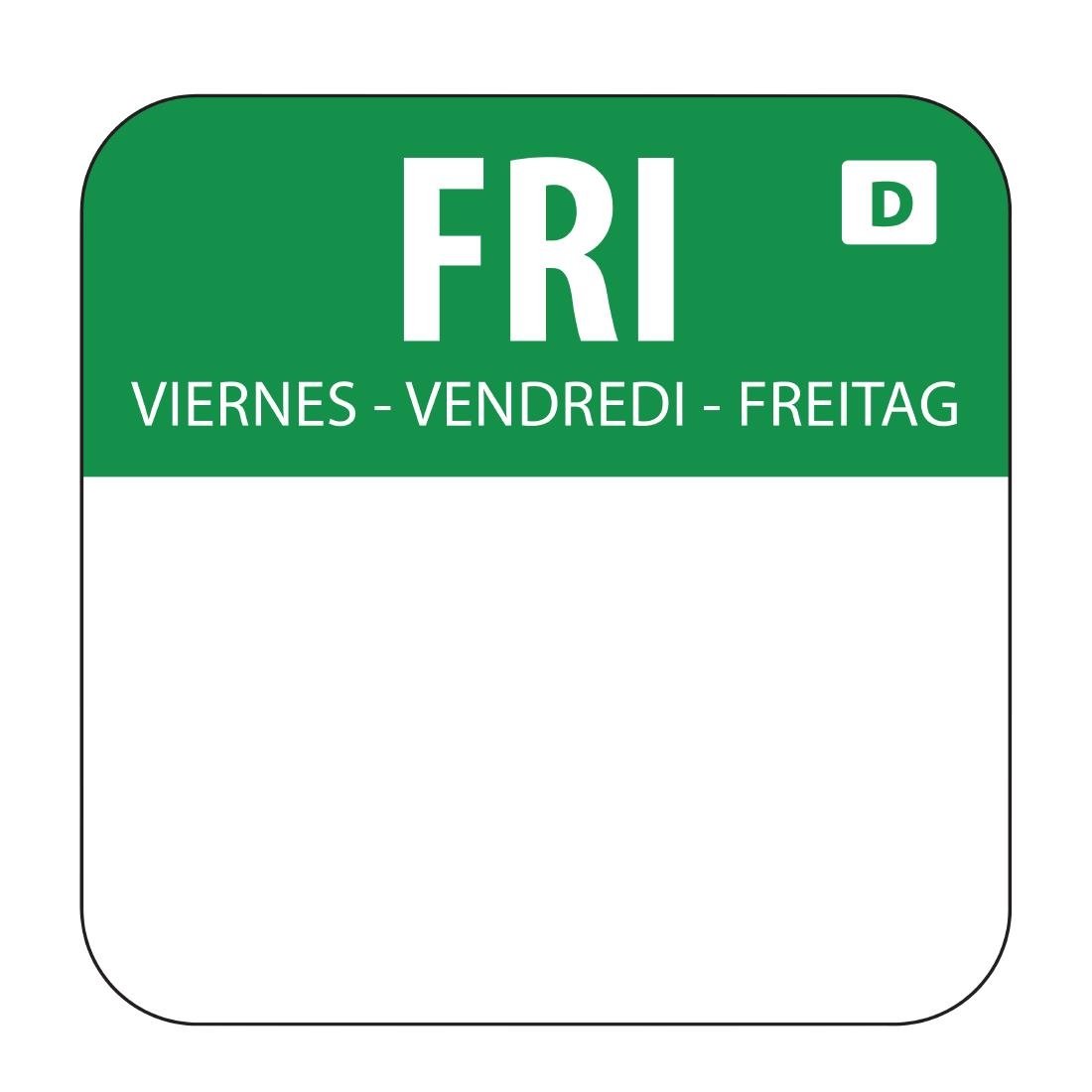 Hygiplas oplosbare blanco kleurcode voedseletiketten vrijdag (1000 stuks)