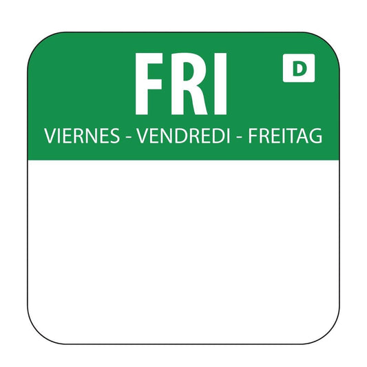 Hygiplas oplosbare blanco kleurcode voedseletiketten vrijdag (1000 stuks)