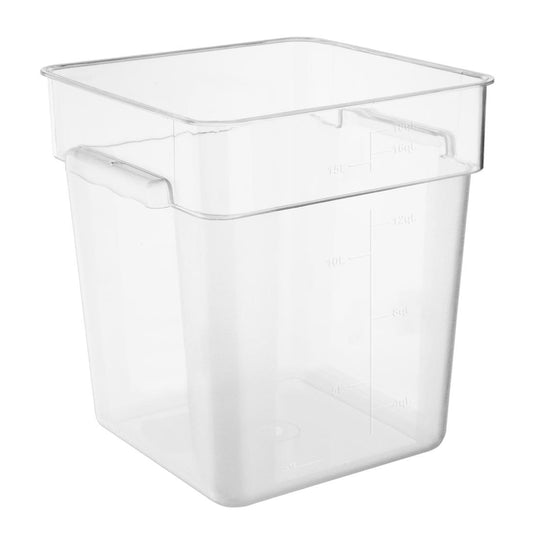 Hygiplas Polycarbonaat Vierkante Opslagcontainer 15Ltr