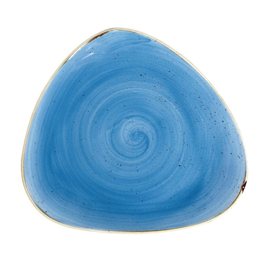 Churchill Stonecast Cornflower Blue Driehoekig Bord 31.1cm (pak van 6)
