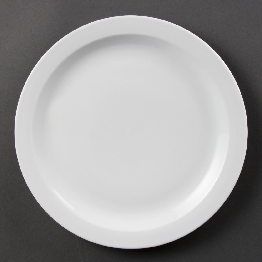 Olympia Whiteware borden met smalle rand 28cm (6 stuks)